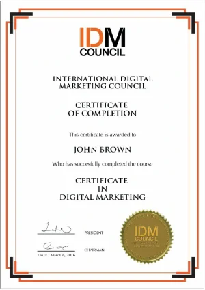 IDM Council  Digital Marketing Certificate